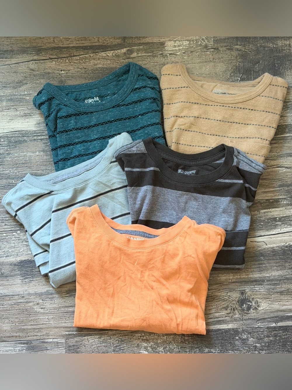 Lot of 5 short sleeve crew neck tees Old‎ Navy Colorful Planet boys L 10-12